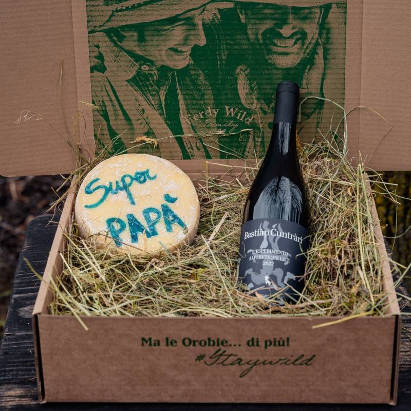 Formaggio Mini Hay e Bottiglia di Vino SEI IL MIO BASTIAN CUNTRARI!