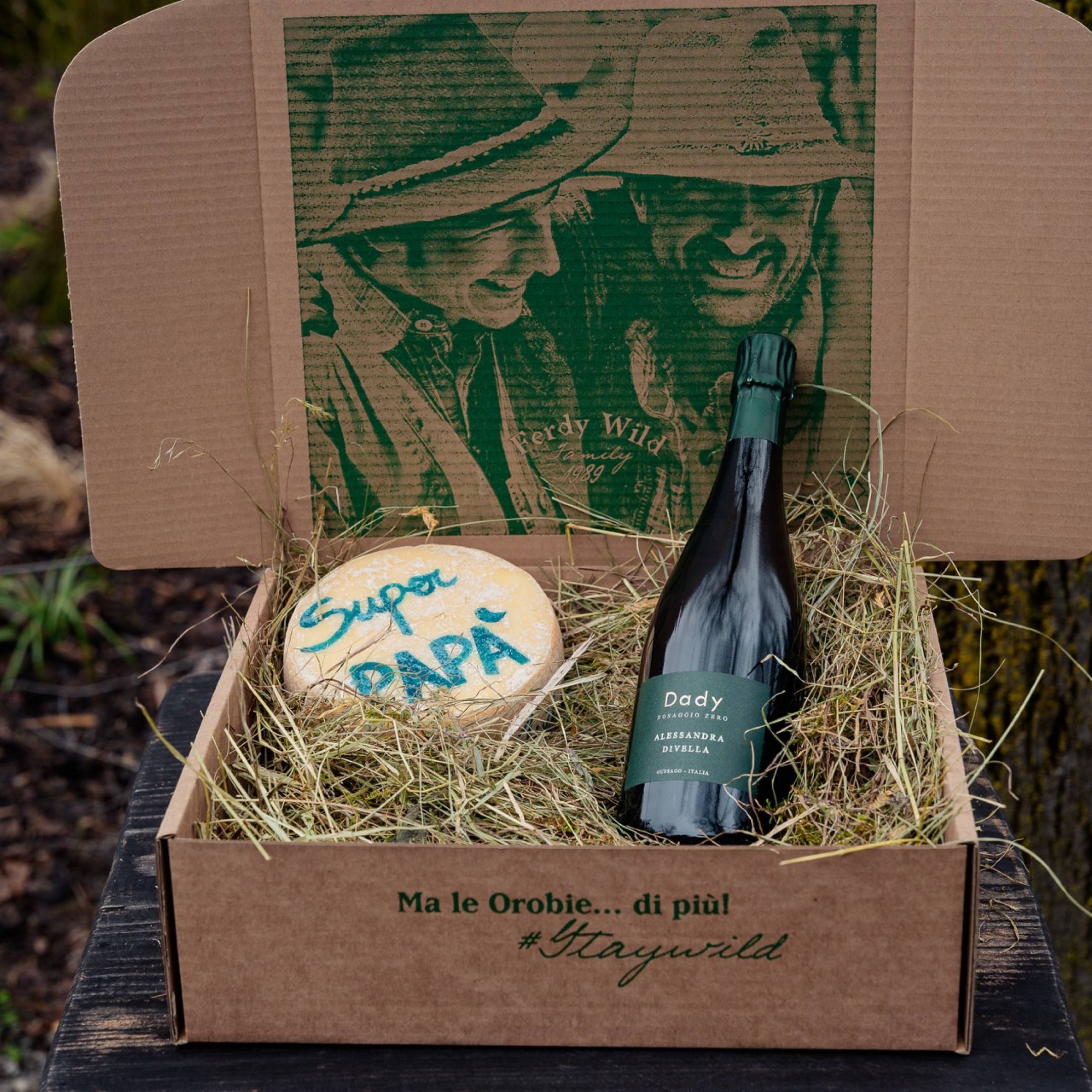 Formaggio Mini Hay e Bottiglia di Vino SEI IL MIO DADY!